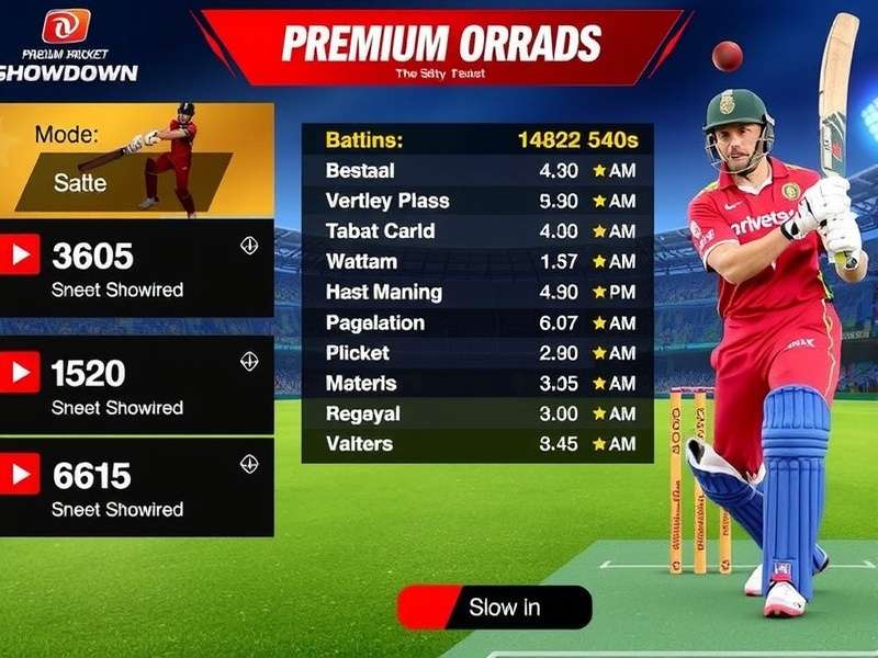 Premium Cricket Showdown Batting Interface